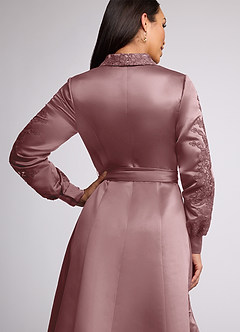 Azazie Ruth Kleider für die Brautmutter A-Linie Spitze Matte Satin Kleid Altrosa image5