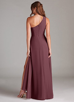 Azazie Brooke Bridesmaid Dresses Sangria A-Line One Shoulder Chiffon Dress image7