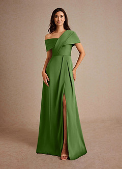 Azazie Milton Suknie dla Matki Panny Młodej Linia A Pofałdowany Satyna elastyczna Długość podłogi Sukienka image5