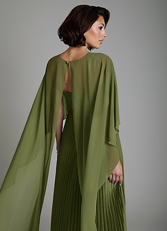 Azazie Micah Vestidos de damas de honor Vestido Oliva de Satén Elástico de Línea A Convertible con Corsé image8