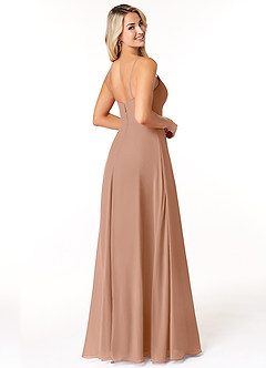 Azazie Moira Bridesmaid Dresses Champagne Rose A-Line Scoop Chiffon Dress image5