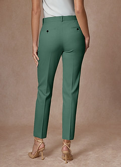 front Whitney Eukaliptus Spodnie Wizytowe O Pełnej Długości Ze Stretchem I Strukturą