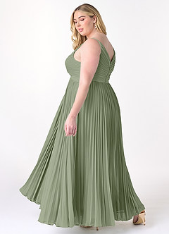Azazie Raychelle Bridesmaid Dresses Pistachio A-Line V-Neck Chiffon Dress image11