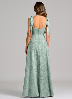 Azazie Debra Bridesmaid Dresses Agave A-Line with Pockets Floral Burnout Dress image6