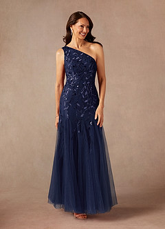 Azazie Backley vestidos de madre de la novia Vestido de Azul Marino Oscuro de Lentejuelas de Sirena image6