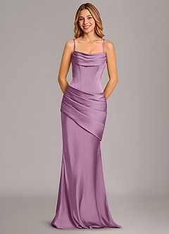 Azazie Pelagia Vestidos de damas de honor Vestido de Glicinia de Satén Elástico de Corte Sirena Convertible con Corsé image6