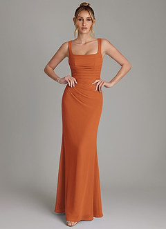 Azazie Agustina Brautjungfernkleider Meerjungfrau-Linie Korsett Chiffon Kleid Kanel image3