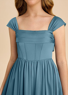 Azazie Hattie Junior Klä av A-Line i Stretch Satin Plisserad image9