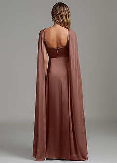 Azazie Niveah Bridesmaid Dresses Espresso A-Line Strapless Stretch Satin Convertible Dress image4