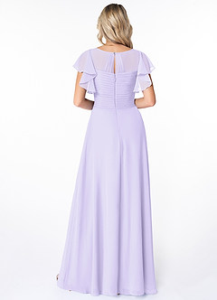 Azazie Lily Modest Bridesmaid Dresses Empire Pleated Chiffon Floor-Length Dress image3