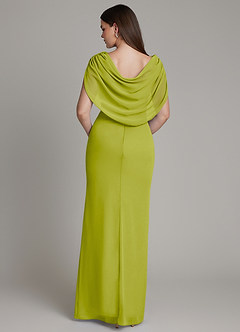 Azazie Hadley Bridesmaid Dresses Lemongrass Mermaid Pleated Chiffon Dress image1