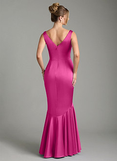 Azazie Alena Brautjungfernkleider Meerjungfrau-Linie Plissee Stretch-Satin Kleid Fuchsia image7