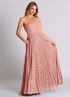 Azazie Mariana Bridesmaid Dresses Rosette A-Line Strapless Floral Burnout Convertible Dress image3