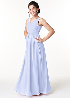 Azazie Sawyer Junior Lavender A-Line Pleated Chiffon Dress image5