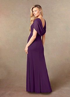 Azazie Luisa Mère de la mariée Robes Robe Sirène en Maille Col en V plissé Grain De Raisin image6