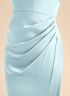 Azazie Renna Junior Linia A Pofałdowany Satyna elastyczna Długość podłogi Młodsza druhna Sukienka image7