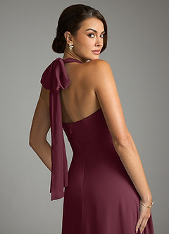 Azazie Tamira Bridesmaid Dresses Cabernet A-Line Pleated Chiffon Convertible Dress image9