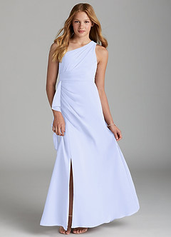 Azazie Maive Junior Lavender A-Line Pleated Chiffon Dress image1