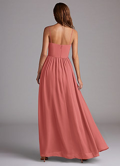 Azazie Calianna Robes de demoiselle d'honneur Robe Trapèze Convertible en Mousseline de soie Épaules dénudées Antique Rose image5