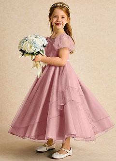 Azazie Duckie Flower Girl Klänningar Klänning Balklänning i Tyll Plisserad image4