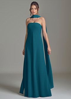 Azazie Ilana Bridesmaid Dresses Ink Blue A-Line Strapless Chiffon Dress image3