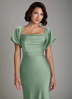 Azazie Lea Bridesmaid Dresses Matcha Mermaid Off the Shoulder Stretch Satin Convertible Dress image7