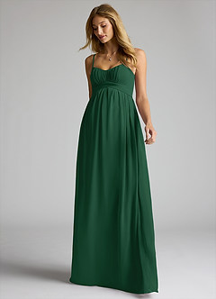 Azazie Llana Maternity Bridesmaid Dresses A-Line Chiffon Floor-Length Dress image3