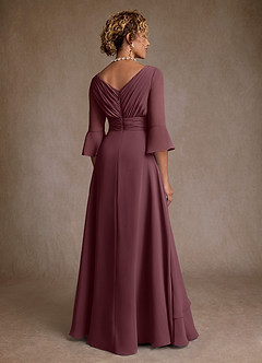 Azazie Eire Mother of the Bride Dresses Sangria A-Line Pleated Chiffon Dress image2