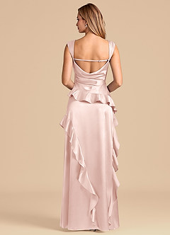 Azazie Sloane 신부 들러리 드레스 A라인 스윗하트 네크라인 메탈릭 새틴 바닥 길이 드레스 image6