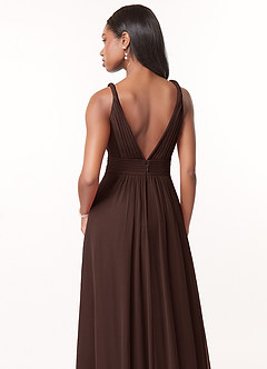 Azazie Maren Abiti da Damigella Abito A-Line in Chiffon Plissettato Ganache image5