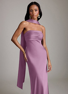 Azazie Saylor Brudtärnklänningar Klä av Sjöjungfru i Stretch Satin Axelbandslös Blåregn image1