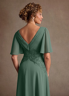 Azazie Milliat Suknie dla Matki Panny Młodej Linia A Koronka Szyfon Długość podłogi Sukienka image6