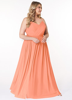 Azazie Cora Bridesmaid Dresses Sunset A-Line Pleated Chiffon Dress image9