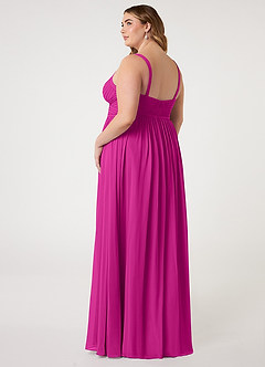 Azazie Chanel Brautjungfernkleider A-Linie Plissee Chiffon Kleider Fuchsia image9
