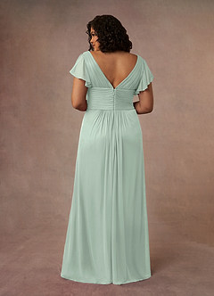Azazie Reneya Mother of the Bride Dresses Agave A-Line Pleated Mesh Dress image10