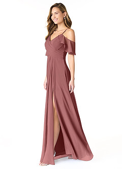 Azazie Dakota Bridesmaid Dresses Amethyst A-Line V-Neck Pleated Chiffon Dress image5