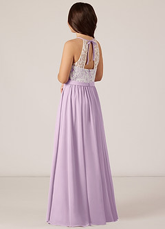 Azazie Fahari Junior Frosted Lilac A-Line Lace Chiffon Dress image4