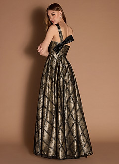 Vallia Black Gold Bow Gown image1