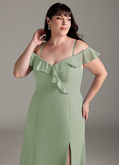 Azazie Sophie Bridesmaid Dresses Dusty Sage A-Line Off the Shoulder Chiffon Convertible Dress image12