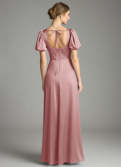 Azazie Fyona Bridesmaid Dresses Dusty Rose A-Line Pleated Stretch Satin Dress image7