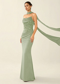 Melisande Mint Green Sparkly Corset Lace Up Back Mermaid Prom Dress image6