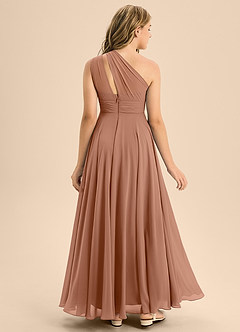 Azazie Charlize Junior Bronzer A-Line Pleated Chiffon Dress image2