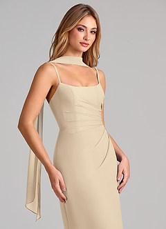 Azazie Calandra Suknie dla druhen Osłona Pofałdowany Szyfon Do ziemi Sukienka image6