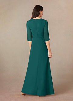Azazie Yessica Mother of the Bride Dresses Peacock A-Line Sequins Chiffon Dress image4