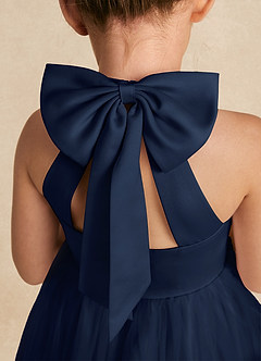 Azazie Bev Flower Girl Dresses Dark Navy A-Line Convertible Tulle Dress image5