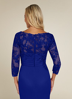Azazie Alisondra Mother of the Bride Dresses Royal Blue Sheath Scoop Lace Lace Dress image6