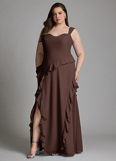 Azazie Sloane Bridesmaid Dresses Ganache A-Line Sweetheart Neckline Chiffon Dress image11