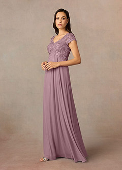 Azazie Macy vestidos de madre de la novia Vestido de Rosa Polvorienta de Encaje de Corte En A con Encaje de lentejuelas image2