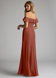 Azazie Sophie Bridesmaid Dresses Auburn A-Line Off the Shoulder Chiffon Convertible Dress image5
