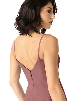 Azazie Aubrielle Bridesmaid Dresses Desert Rose A-Line Pleated Chiffon Dress image5